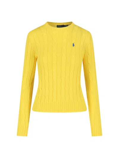 Polo Ralph Lauren Logo Sweater In Yellow