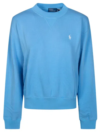 Polo Ralph Lauren Logo Sweatshirt In Azzurro