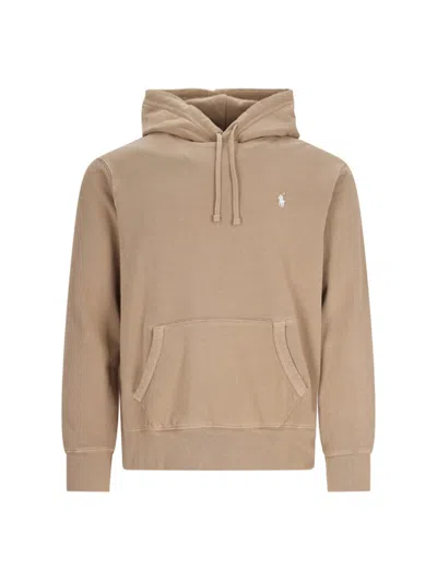 Polo Ralph Lauren Logo Sweatshirt In Beige