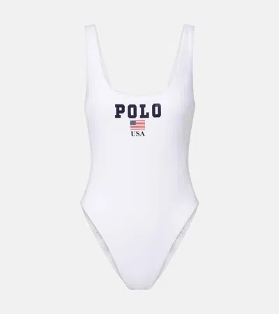 Polo Ralph Lauren Scoop Tank One Piece Swimsuit In White