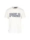 Polo Ralph Lauren White Crewneck T-shirt With Logo Lettering On The Fornt And Pony Embroidery On The Front
