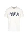 Polo Ralph Lauren White Crewneck T-shirt With Logo Lettering On The Fornt And Pony Embroidery On The Front