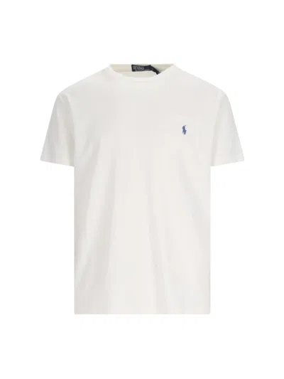 Polo Ralph Lauren Logo T-shirt In Bianco