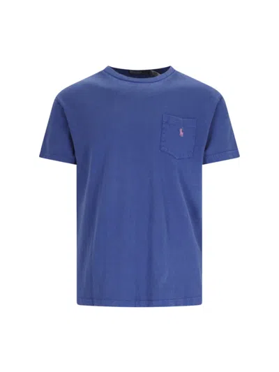 Polo Ralph Lauren Logo T-shirt In Blu