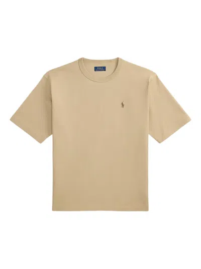 Polo Ralph Lauren Logo T-shirt In Nude