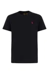 Polo Ralph Lauren Black Crewneck T-shirt With Pony Embroidery On The Front In Black
