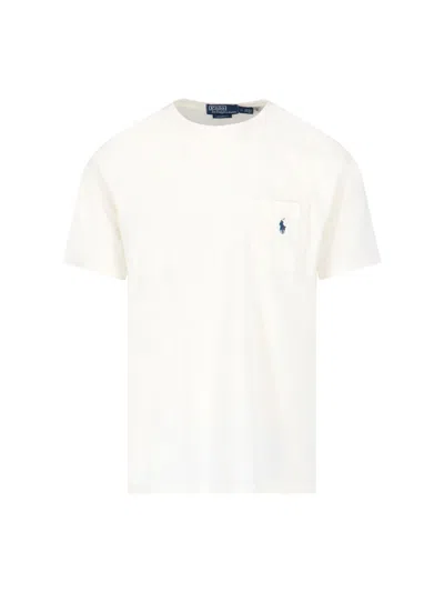 Polo Ralph Lauren Logo T-shirt In Cream