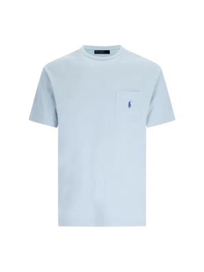 Polo Ralph Lauren Logo T-shirt In Light Blue