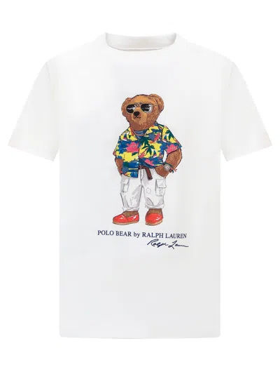 Polo Ralph Lauren Kids' Logo T-shirt In Sp24 Clb55 Bear White