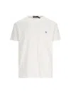 Polo Ralph Lauren Man White T-shirt With Embroidered Navy Blue Pony In White