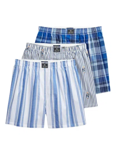 Polo Ralph Lauren Logo-tag Boxers (pack Of Three) In Blue