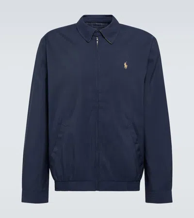 Polo Ralph Lauren Cotton Gabardine Bomber Jacket In Blue
