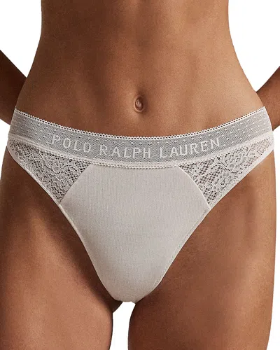 Polo Ralph Lauren Logo Thong In Neutral