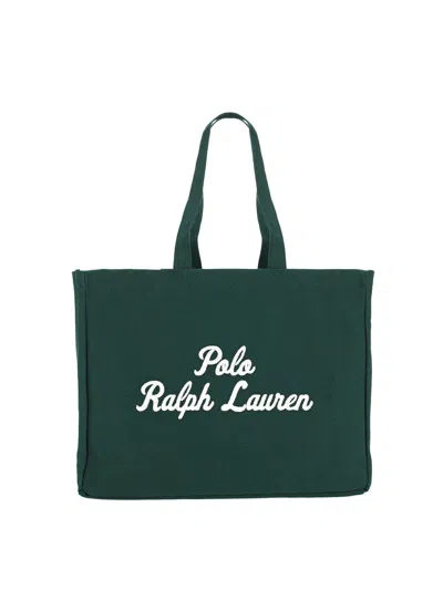 Polo Ralph Lauren Logo Tote Bag In Green