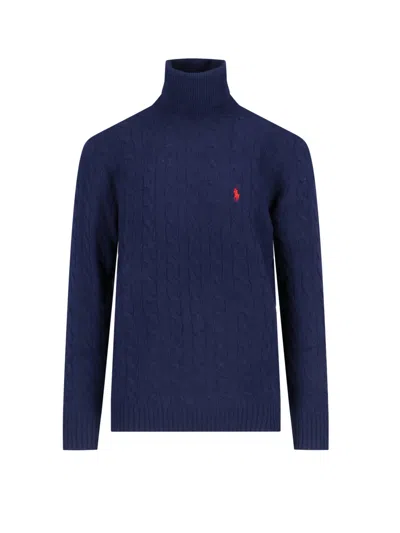 POLO RALPH LAUREN LOGO TURTLENECK SWEATER