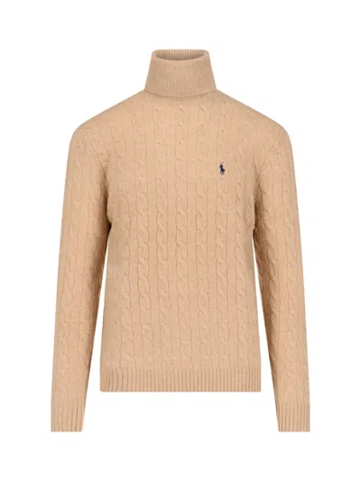 POLO RALPH LAUREN LOGO TURTLENECK SWEATER