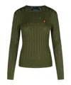 Polo Ralph Lauren Cable-knit Cotton Crewneck Sweater In Green