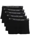 Polo Ralph Lauren Logo-waist Boxers (set Of Five) In Black