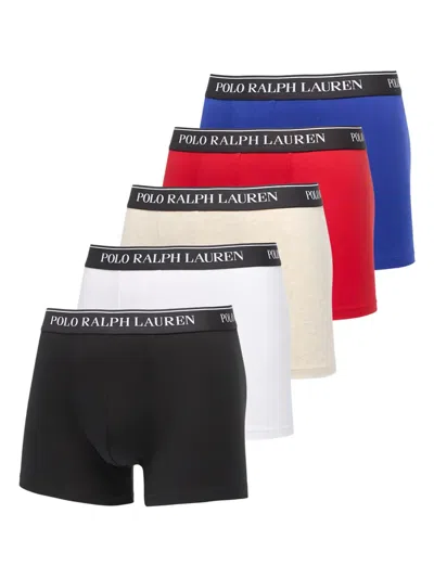 Polo Ralph Lauren Logo-waistband Boxers (pack Of Five) In Black