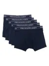Polo Ralph Lauren Logo-waistband Boxers (pack Of Five) In Blue