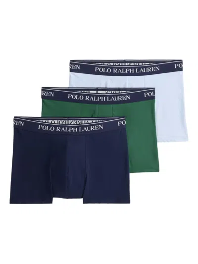 Polo Ralph Lauren Logo-waistband Boxers (pack Of Three) In Blue