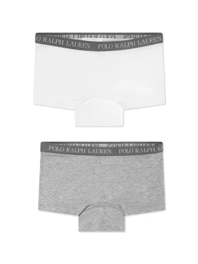 Polo Ralph Lauren Kids' Logo-waistband Boxers (pack Of Two) In 灰色