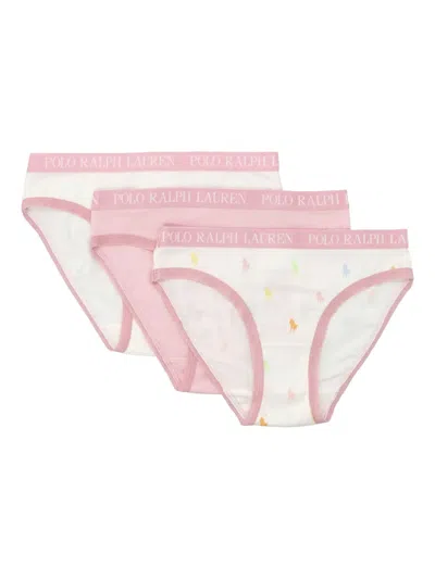 Polo Ralph Lauren Kids' Logo-waistband Briefs (pack Of Three) In White