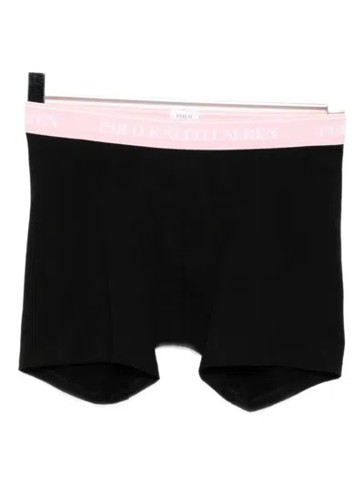 Polo Ralph Lauren Logo-waistband Briefs (set Of Three) In Black