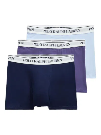 Polo Ralph Lauren Logo-waistband Cotton-blend Boxers (pack Of Three) In Blue