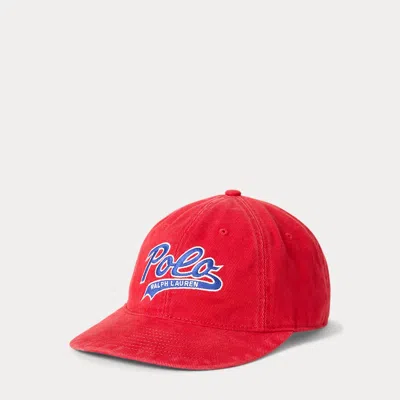 Polo Ralph Lauren Logo Washed Twill Ball Cap In Rl 2000 Red