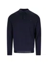 Polo Ralph Lauren Tailored Wool Pullover With Classic Polo Collar In Blue