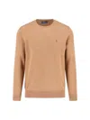 Polo Ralph Lauren Tailored Brown Sweater With Ribbed Cuffs And Sophisticated Logo In Brown