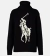Polo Ralph Lauren Logo Wool Turtleneck Sweater In Black