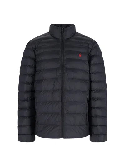 Polo Ralph Lauren Logo Zip Down Jacket In Black