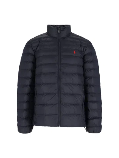 Polo Ralph Lauren Logo Zip Down Jacket In Blue