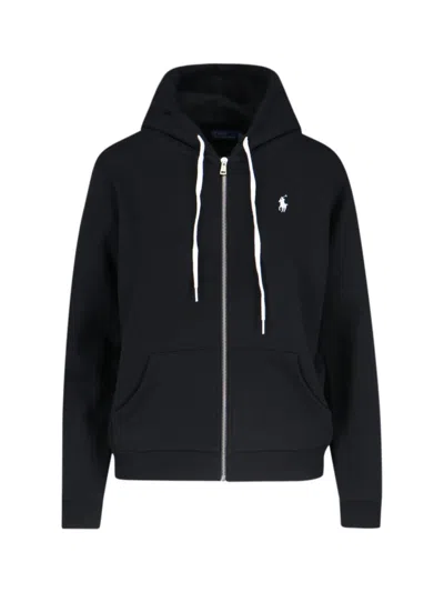 POLO RALPH LAUREN POLO RALPH LAUREN LOGO ZIP HOODIE – BLACK