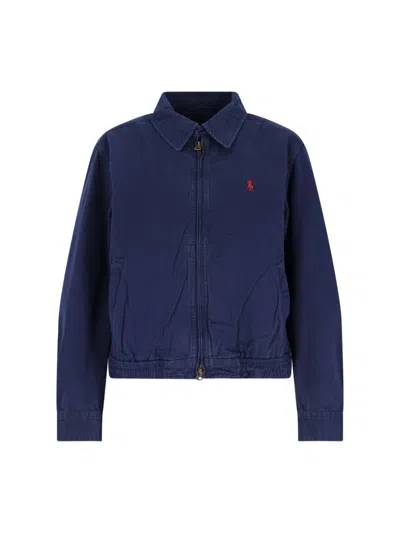 Polo Ralph Lauren Elasticated Hem Side Pockets Jacket In Blue