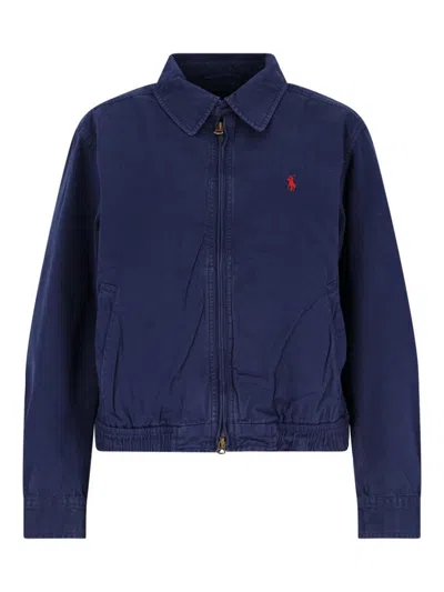 Polo Ralph Lauren Elasticated Hem Side Pockets Jacket In Blue