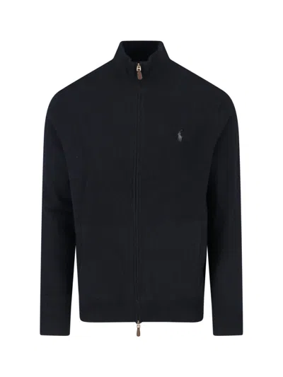 POLO RALPH LAUREN LOGO ZIP SWEATER