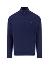 Polo Ralph Lauren Ribbed Cuff Wool Cardigan With Welt Pockets In Blue
