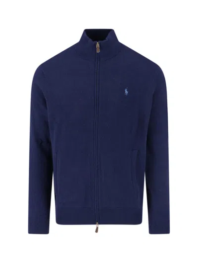 POLO RALPH LAUREN LOGO ZIP SWEATER