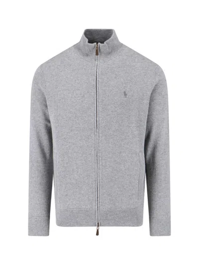 POLO RALPH LAUREN LOGO ZIP SWEATER
