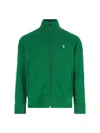 Polo Ralph Lauren Ribbed Cuffs Side Pockets Contrast Stripe Detail In Green