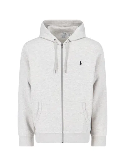 Polo Ralph Lauren Logo Zip Sweatshirt In Gray