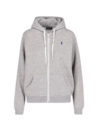 Polo Ralph Lauren Logo Zip Sweatshirt In Gray