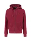 Polo Ralph Lauren Bordeaux Sweatshirt With Drawstring Hood And Pony Embroidery On The Front In Red