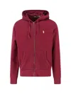 Polo Ralph Lauren Bordeaux Sweatshirt With Drawstring Hood And Pony Embroidery On The Front In Red