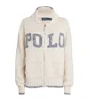 Polo Ralph Lauren Logo Cotton Zip-up Sweater In Neutral