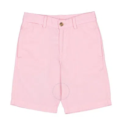 Polo Ralph Lauren Kids'  Logo Zipper Cotton Shorts In Pink