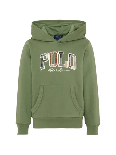 Polo Ralph Lauren Kids' Logo-appliqué Hoodie In Green